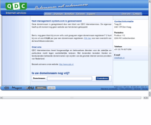 fleet-management-system.com: Domeinregistratie, Webhosting, SSL Certificaten, Spam & Virus Firewall, Hosted Exchange - QDC Internetservices
QDC Internetservices levert hoogwaardige en betrouwbare diensten voor de zakelijke en particuliere markt tegen aantrekkelijke tarieven.