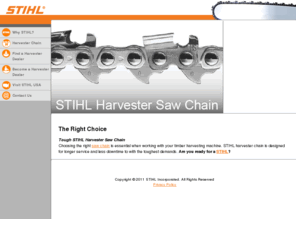 stihlharvesterchain.com: STIHL Harvester Saw Chains | STIHL USA
STIHL Harvester Saw Chains offer more power and comfort as they are designed for longer service and less downtime to withstand the toughest demands.