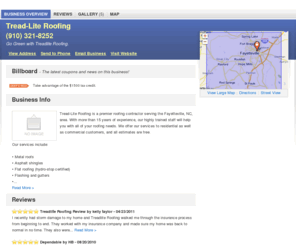 treadliteconstruction.net: Tread-Lite Roofing | Fayetteville, NC 28303 | DexKnows.com™
Tread-Lite Roofing in Fayetteville, NC 28303. Find business information, reviews, maps, coupons, driving directions and more.