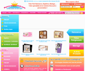 faire-part-land.com: Faire Part Naissance et Faire Part Bapteme à Prix Discount. Faire Part Land.
Faire Part Land : site 100% discount. Faire Part Naissance, Faire Part Baptême, Cartes Anniversaire, Faire Part de Mariage… de nombreux produits à Prix Discount.