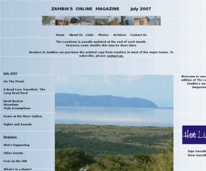 lowdown.co: The Lowdown, Lusaka, Zambia
Magazine and Ezine of Lusaka and Zambia events