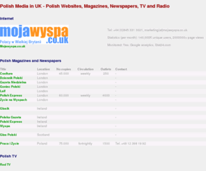 polishmedia.co.uk: Polish Media and Community, Polish Websites, Magazines and Newspapers, Marketing
Links to Polish Media in The UK. Magazines, newspapers, radio, tv. Listings of all Polish media websites in the UK