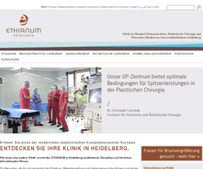 regenic-principle.com: Klinik in Heidelberg - ethianum-klinik-heidelberg.de
 Klinik in Heidelberg für Plastische Chirurgie, Plastisch-Rekonstruktive Chirurgie und Ästhetische Chirurgie, Handchirurgie und Präventive Medizin (Prävention). Medizinisches Kompetenzzentrum von Prof. Dr. Günter Germann. Für Behandlung auf höchstem Niveau.