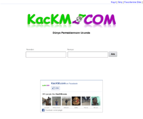 kackilometre.net: KacKM.com
KacKM.com, ihtiyaç duyduğunuz, merak ettiğiniz dünya üzerindeki iki lokasyon arasında mesafe hesaplayabilir, kaç km, hava durumu, yerel saat, güzergah, kaç saat sürebiliceği gibi bilgileri hemen bilginize sunar.