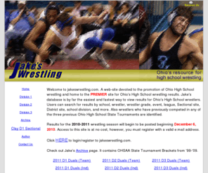 jakeswrestling.com: Jakes Wrestling :: Ohio's Premier High School Wrestling Resource
