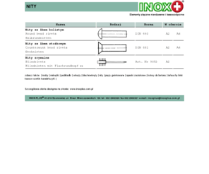 inoxplus.eu: śruby nierdzewne, śrubki, śruby kwasoodporne, elementy złączne, inox
Śruby w ofercie INOX PLUS. śruby i inne elementy złączne. Śruby kwasoodporne i śruby nierdzewne.