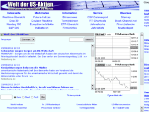 us-aktien.com: Welt der US-Aktien
Herzlich willkommen in der Welt der US-Aktien.Wenn Sie Realtimekurse, Brandneue Finanznews, fundamentale Aktienanlysen, Indikatoren-Analysen, Kursbersichten, Charts und Infos ber die US-Mrkte suchen, dann sind sie hier genau richtig.