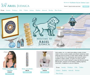 arieljudaica.com: Ariel Judaica:  Hanukkah, Passover, Shabat, Jewelry, Gifts, Tallitot
