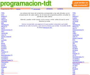 programacion-tdt.com: Programacion TDT de la Television Digital Terrestre
Guía TDT imprescindible sobre la Televisión Digital Terrestre.