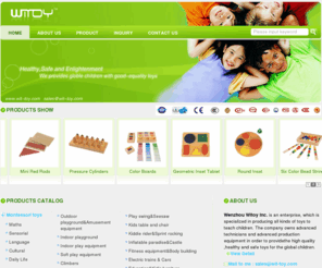 wit-toy.com: Wenzhou Witoy Inc. , Provides globle children with good-equality toys
Wenzhou Witoy Inc. is an enterprise, which is specialized in producing all kinds of toys to teach children. Our main products are Montessori toys,wooden toys, children fitness equipment, indoor and outdoor junior rides etc. 