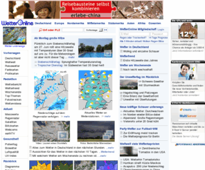 reisewetter.com: Wetter WetterOnline Wettervorhersage Aktuelles Wetter Regenradar Reisewetter
Wettervorhersage und aktuelles Wetter. Mit Regenradar, Satellitenbilder und Wetterkarten sowie Ozonwerten und Pollenflug.