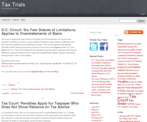 taxtrials.com: Tax Trials
Tax Opinions and Decisions That Matter