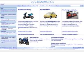 assurantiesite.com: Autoverzekering | vergelijken van goedkope autoverzekering
Autoverzekering vergelijken bij veel aanbieders. Lage premie en beste voorwaarden vinden, vergelijk ook een bestelautoverzekering 