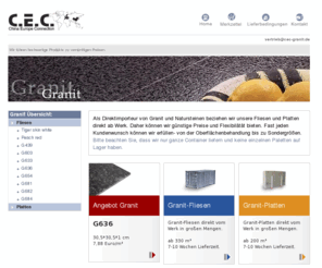 cec-granit.de: Granit, Naturstein, Fliesen, G603, G633
CEC Ltd., wir handeln mit Granit als Direktimporteur