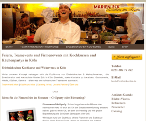 kochkurs-koeln.de: Teamevents, Firmenfeiern, Kochkurse & Weinseminare in Köln | Kochschule Marien Eck
Event cooking köln, Feiern, Teamevents und Firmenevents mit Kochkursen und Küchenpartys in Köln