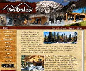 dhlwwc.com: Daven Haven Lodge in Beautiful Grand Lake Colorado
Colorado vacation lodging in mountains near Rocky Mountain National Park, cottages in Grand Lake, Colorado.  Fishin and boating on Grand Lake, hiking in the Rocky Mountains.