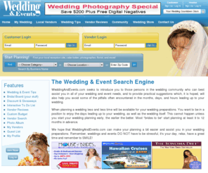 weddingandevents.com: Weddingandevents - Wedding Planner - Wedding Ideas by Weddingandevents.com
Weddingandevents, planning and wedding ideas - Plan your wedding using WeddingTips.com, your complete planner and wedding guide, wedding dresses, wedding events and more.