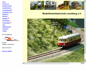 mec-leonberg.de: Modelleisenbahnclub Leonberg e.V. - Modellbahn in der Region
Stuttgart
Der Modelleisenbahnclub Leonberg e.V. stellt sich vor.