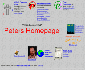 pstt.de: Seite von Peter Schütt
Dies ist die Startseite zu Peters Homepage.