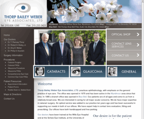 tbw-eye.com: Ophthalmology | Wyndmoor | Blue Bell
Ophthalmology Wyndmoor - Thorp Bailey Weber Eye Associates provides a variety of ophthalmology services to Wyndmoor, Blue Bell and the surrounding area. 