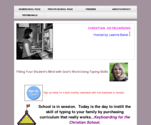 christiankeyboarding.mobi: Keyboarding
Keyboarding website for parents and teachers to exchange teaching techniques, etc. while instilling the Word of God into the hearts of students.