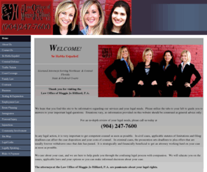 jaxcounsel.com: Home
The Law Office of Maggie Jo Hilliard, P.A. is your source for experienced legal counsel in Northeast & Central Florida.  We're ready to fight for you.  Call 904-247-7600 to ask about our free consultation.