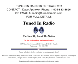 tunedinradio.com: Tuned In Radio..... The New Rhythm of The Nation
Top 10 dance radio show