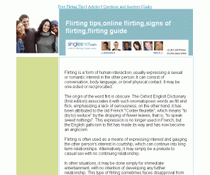 flirtingtipsqa.com: Flirting tips,online flirting,signs of flirting,flirting guide at FlirtingTipsQA
Flirting tips,online flirting,signs of flirting,flirting guide