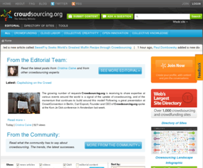 crowdoutsourcing.com: Crowdsourcing and Crowdfunding News and Headlines
Everything and anything crowdsourcing and crowdfunding! News, Sites, Videos and articles! Learn about the explosive growth of crowdsourcing