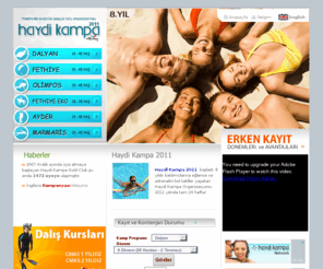 haydikampa.com: HAYDİ KAMPA 2011
 haydikampa.com ; Haydi Kampa 2011. Türkiyenin en büyük gençlik tatil organizasyonu. Fethiye, Dalyan, Marmaris, Olympos ve Ayder bölgelerinde macera ve eğlenceyi bir arada sunan en ekonomik tatil organizasyonu.