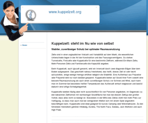 kuppelzelt.org: Kuppelzelt » Igluzelt, Familienzelt, Tunnelzelt
Kuppelzelt: steht im Nu wie von selbst  - Stabiler, zuverlässiger Schutz bei optimaler Raumausnutzung.