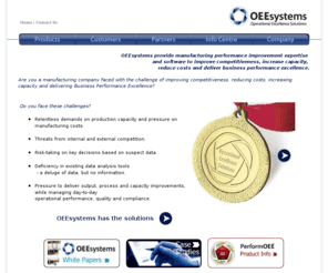 oeesystems.com: OEE Software – OEE Expertise – PerformOEE™
OEEsystems provides OEE expertise and OEE software helping manufacturers improve competitiveness, increase capacity, reduce costs and deliver sustained business improvement
