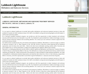 lubbocklighthouse.org: Lubbock Lighthouse | Methadone and Suboxone Services.
Lubbock Lighthouse Methadone and Suboxone Treatment Program Offers Caring and Quality Treatment for Opiate Dependency.