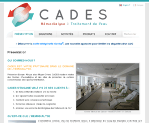 cadesmedical.fr: Cades Medical votre spécilaliste en ingénierie médical, traitement de l’eau et hémodialyse
Cades est votre partenaire médical pour ingénierie, le traitement de l'eau, l'hémodialyse et tous vos projets médicaux.