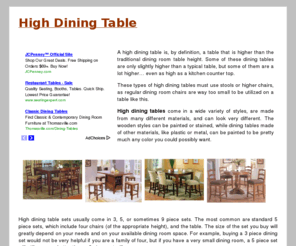 highdiningtable.com: High Dining Table | High Dining Room Tables and Sets
High Dining Table - Find a great variety of sizes, styles, heights, and prices for high dining room tables and sets.