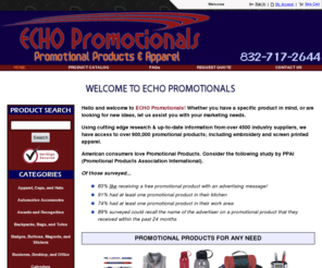 echopromotionals.com: ECHO Promotionals - 832-717-2644 - Home
A specialty printer and promotional products distributor offering custom commercial screen printing, pad printing, promotional products, ad specialties, marketing services and much more!