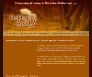 goldenerapfel.info: Goldener Apfel - Historisches Wirtshaus in Mörfelden-Walldorf seit 1751
Der Goldene Apfel ist ein historisches Wirtshaus in Mörfelden-Walldorf mit langer Tradition. Bereits seit 1751 steht der Goldene Apfel für Gemütlichkeit, Gastfreundlichkeit und natürlich gutes Essen. Goldener Apfel Gasthaus Mörfelden Walldorf Langgasse
