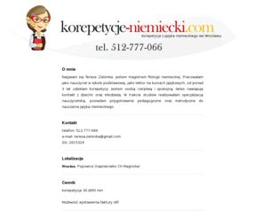 korepetycje-niemiecki.com: Korepetycje - Niemiecki - Wrocław
Korepetycje z języka niemieckiego we Wrocławiu. Indywidualne zajęcia 30zł/60min