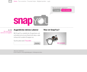 snapyou.net: SnapYou · Zeig dein Leben
SnapYou ist eine Foto-Community mit einer Menge Features. Probier es aus