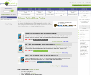 goodcheapprinting.com: Good Cheap Printing - Good Quality & Prices
Good cheap printing - great quality at great prices - instant online pricing. Minimum is 10 or less.