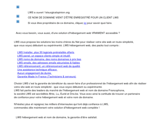 1stsurgicalopinion.org: LWS - Le nom de domaine 1stsurgicalopinion.org a t rserv par lws.fr
LWS, enregistrement de nom de domaine, lws a reserve le domaine 1stsurgicalopinion.org et s