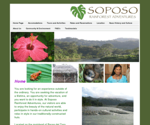 soposo.com: Page 1
Cultural and ecological tourism site featuring traditional activities and exploration of the rainforest in Panama