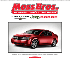 victorvilledodgeavenger.com: Dodge Avenger - Moss Bros Auto Group
Moss Bros Auto Group dealerships. The best savings on new, used, Honda, Chrysler, Jeep, Scion, Toyota, Dodge, Ford, cars, trucks, vans, SUVs, parts, accessories.