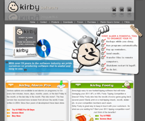 kirbyalarm.net: Kirby Software - Alarm Task Scheduler Software and 2011 Football Tipping Software
Kirby Software has been producing quality, reliable free programs since 2002.With over 19 years in the software industry we pride ourselves on producing software that is useful and easy to use.