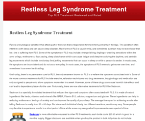 restlesslegsyndrometreatment.net: Restless Leg Syndrome Treatment
Don't purchase Sedorum until you read our detailed review(s).