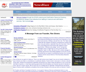 saleslicense.com: GYL - Career School and Professional License & Certification Directory
The GYL Licensing and Certification Career School and Professional License & Certification Directory provides opportunities for businesses and government licensing agencies to be located in an exclusive Professional License Internet Portal.