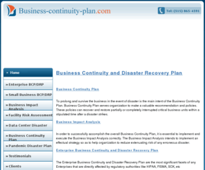 business-continuity-plan.com: Business Continuity Plan | Disaster Recovery Plan | Business Impact Analysis - Business Continuity Plan
Business Continuity Plan  To prolong and survive the business in the event of disaster is the main intent of the Business Continuity Plan. Business Continuity Plan serves organization to make a valuable recommendation and policies.