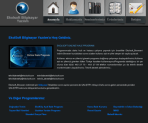 ekolsoft.org: EKOLSOFT BİLGİSAYAR YAZILIM - KURUMSAL YAZILIMLAR, doğrudan temin, temin, doğrudan, ihale, program, belediye, kanun, köylere hizmet götürme, taşınır mal yönetimi, ekolsoft, ekol, karakol evrak takip, doğrudan temin programı, ihale programı, taşınır mal yönetimi programı, karakol evrak takip, web tasarım, interaktif cd, yazılım, software, bilgisayar, computer, izmir, kurumsal, teknik destek, emlak programı, emlak takip, soft, bilgisayar yazılım
Kurumsal Yazılımlar konusunda uzman firma; EKOLSOFT