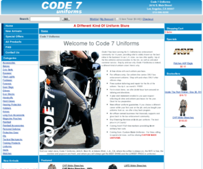 thenewsinatrauniform.com: Code 7 Uniforms
Code 7 Uniforms provides uniforms to LAPD, CHP, LASD, and local police department in the Los Angeles and southern CA markets.