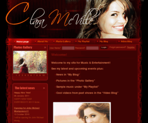 claramcvillemusic.com: Clara McVille Music.com
Clara McVille's Blog. The place to be for fans and followers of Clara McVille. Learn about her concerts and schedule and latest news about her. Enjoy and comment about the pictures, videos and other members' comments while having an excellent time.